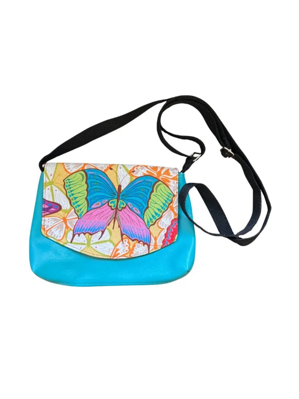 Cindy’s Creations Vermont Turquoise Butterfly Print Crossbody Bag 12